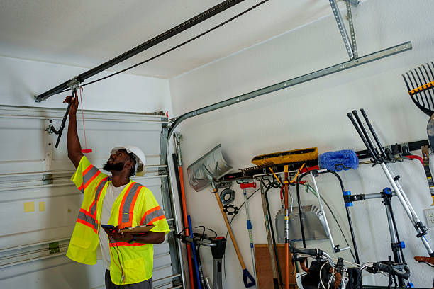 Professional Garage Door Roller Replacement technician working in Staten Island, NY